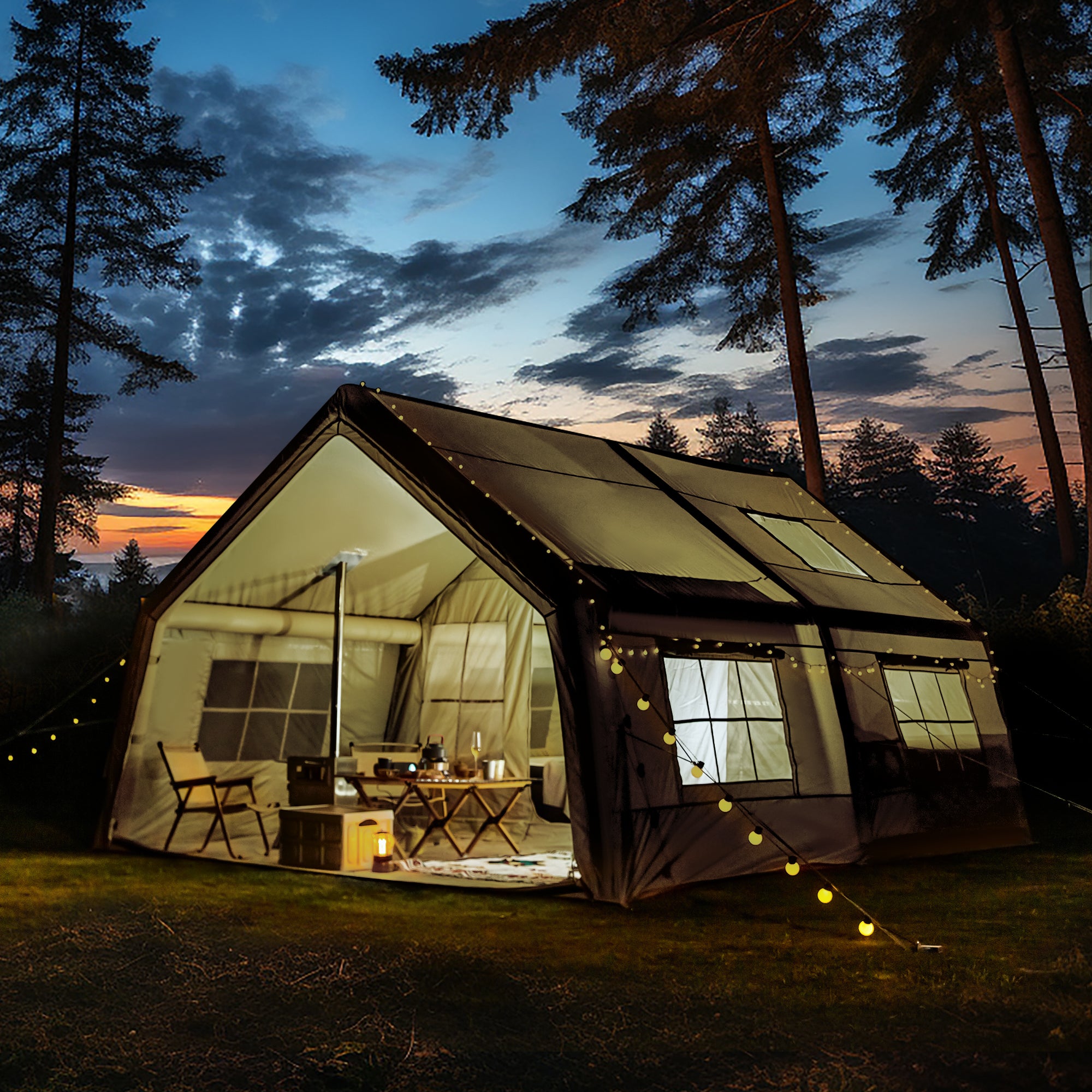 EROMMY 10-12 Person Extra Large 4 Season Camping Tent with Stove Jack - Waterproof, Spacious 15.7x11.8ft - Perfect for Family Camping, Hunting Trips & Outdoor Adventures
