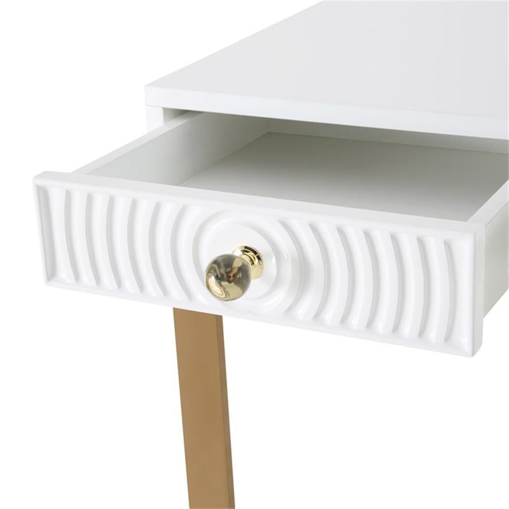 White Lacquer Desk - Modern Home Office Furniture for Work & Study