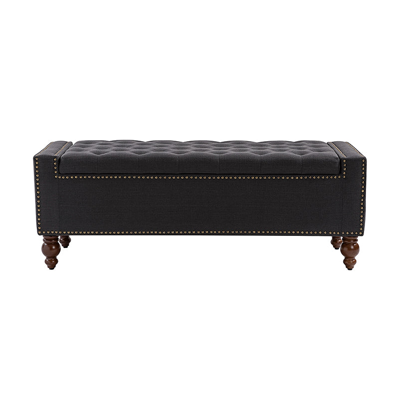 Eugen Upholstered Flip Top Storage Bench - Stylish Ottoman with Hidden Storage for Bedroom, Living Room & Entryway - Perfect for Seating, Storage & Home Decor