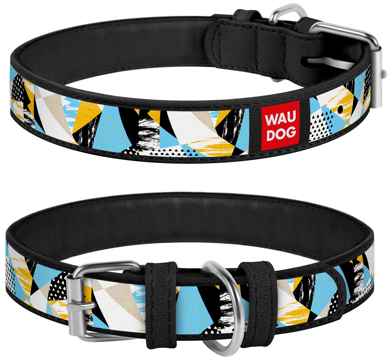 Premium Leather Dog Collar for Small Medium & Large Dogs - Adjustable Puppy Collar with Metal Buckle (14-19 inch Neck, 1 inch Wide, Black) - Durable & Stylish for Daily Walks, Training & Outdoor Adventures