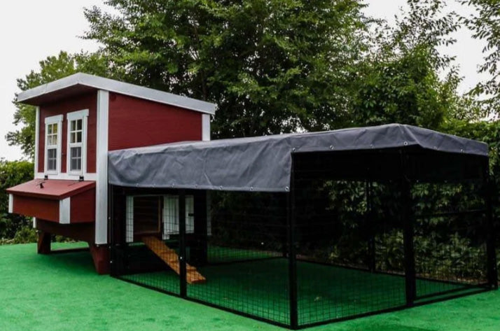 OverEZ Walk-In Chicken Run Cover - Heavy Duty Waterproof Tarp for Poultry Coops - Perfect for Backyard Chicken Coops, Duck Pens & Small Animal Enclosures (6x8ft) - Ideal for Rain Protection & Shade in All Seasons