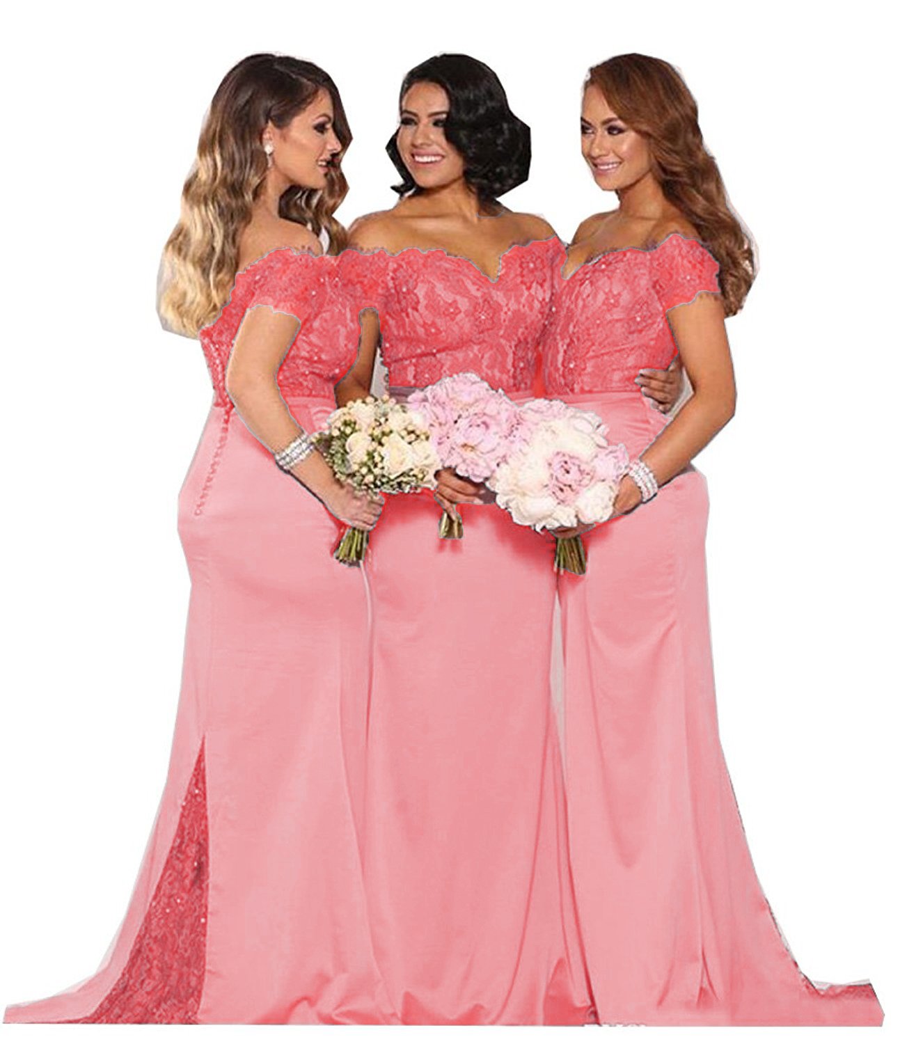 Elegant Long Lace Bridesmaid Dresses for Women - 2022 Formal Mermaid Gowns for Maid of Honor - Perfect for Weddings, Proms & Special Occasions