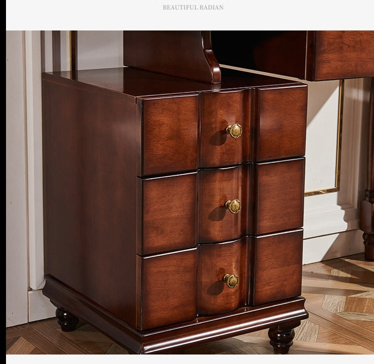 CHARLOTTE Hilton American Country Style Vanity Dressing Table with Mirror - Perfect for Bedroom Makeup & Jewelry Organization