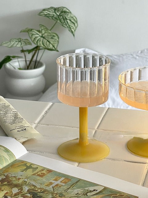Vintage French Cocktail Glass Set - Elegant 12oz Crystal Coupe Glasses for Champagne, Martini & Cocktails - Perfect for Home Bar, Wedding & Party Entertaining