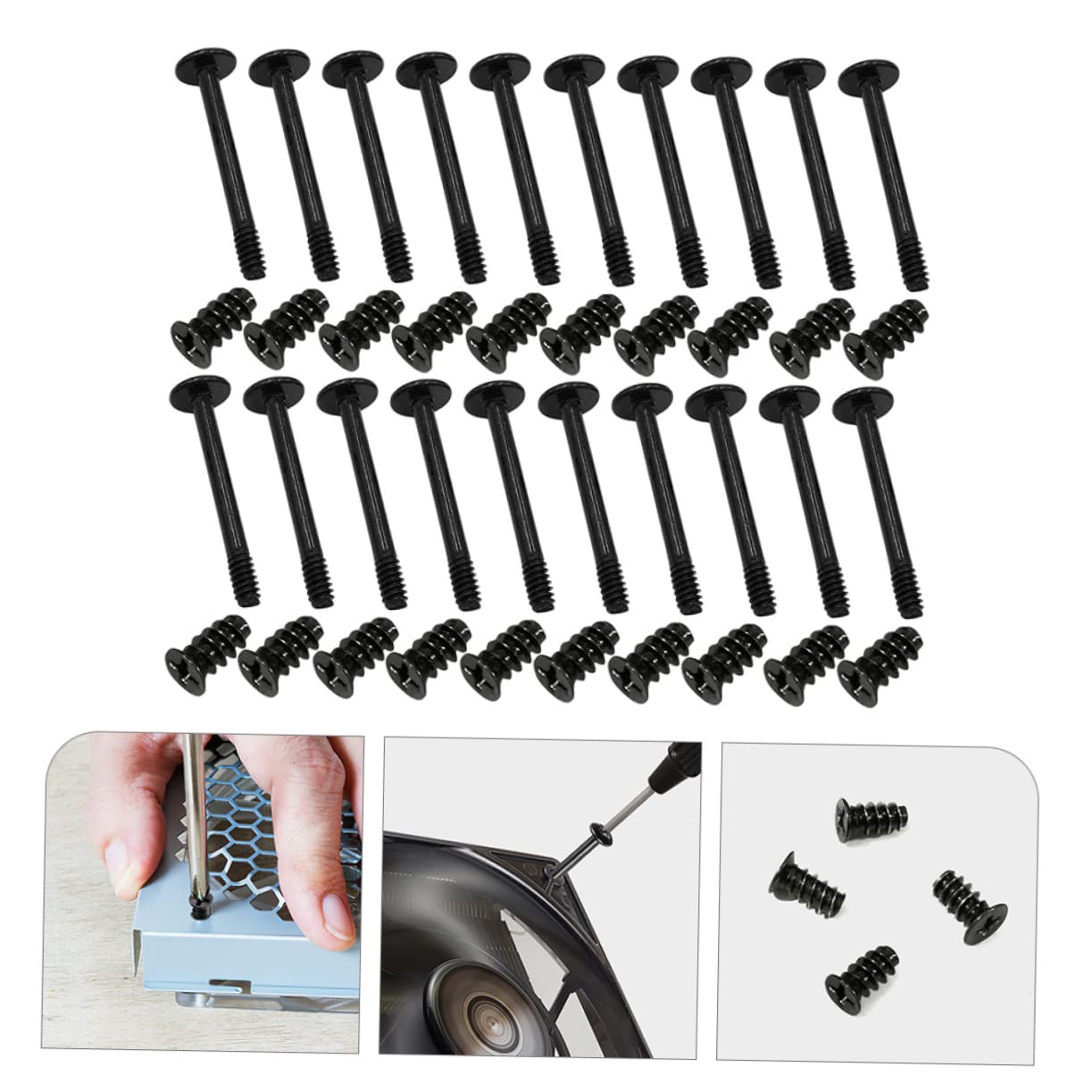 CAXUSD 50pcs Short Fan Mounting Screws Kit - Premium PC Case Fan Screws for Computer Build & Cooling System Installation | Perfect for DIY PC Assembly, Case Fan Replacement, and Cooling System Upgrades