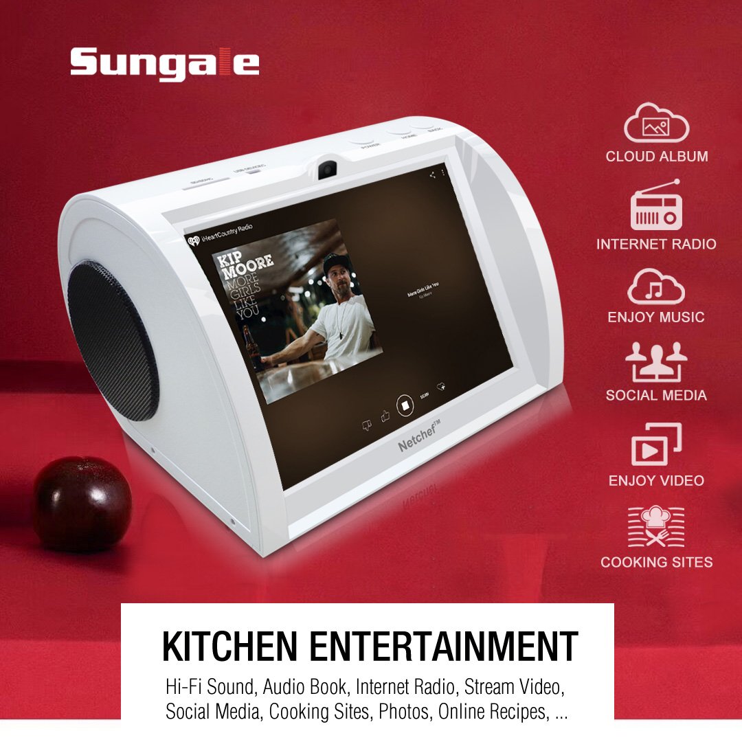 Internet Radio with Hi-Fi Speakers | 8” HD Touchscreen | 15K+ Global Radio Stations | Stream Music, Movies & Audiobooks | Auto Wi-Fi | Social Media & Recipe Access – Perfect for Home Entertainment, Kitchen Use & Relaxation