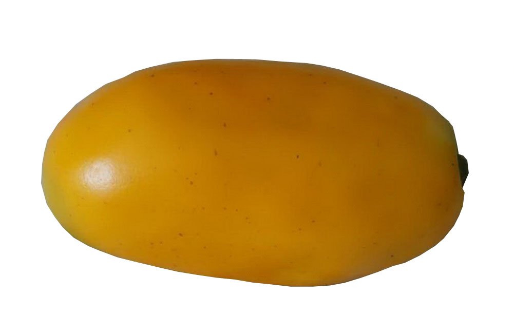 Panda Legends Set of 4 Realistic Artificial Fruit Decorations - 5.1 Inch Yellow Mango for Coffee Table Centerpiece, Kitchen Counter, Dining Room Display & Home Decor