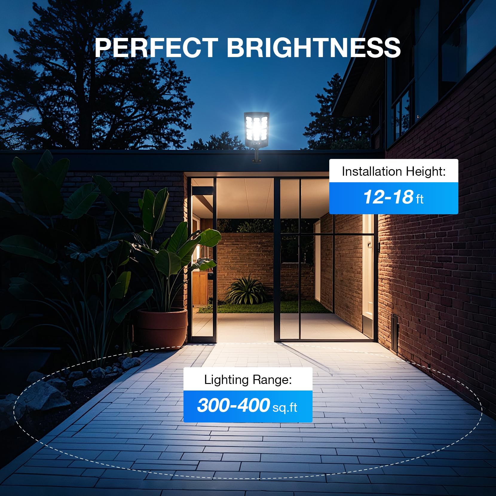 20000LM Solar Street Lights Outdoor with Remote Control & Motion Sensor - 2 Pack, Commercial LED Solar Lights for Yard, Garage, Barn, Driveway - Perfect for Energy-Efficient Outdoor Lighting & Security