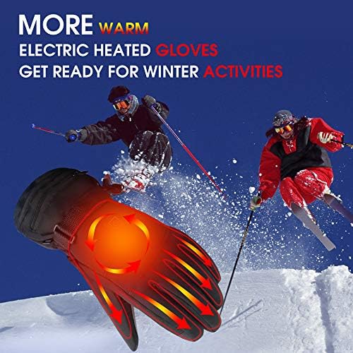 Rechargeable Battery Heated Gloves for Men & Women - Winter Electric Hand Warmers, Waterproof & Touchscreen Compatible - Perfect for Arthritis Relief, Skiing, Hunting, Fishing & Motorcycling - Stay Warm in Cold Weather Activities