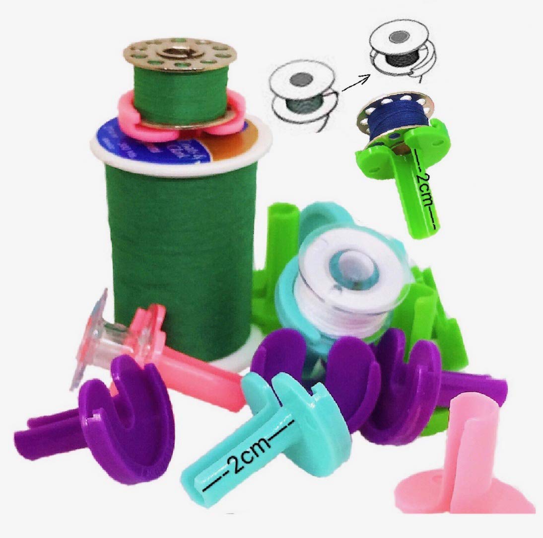 PeavyTailor 20-Pack Small Sewing Bobbin Clips - Colorful Thread Holder & Accessory Tool #7 for Quilting, Embroidery & Crafting Projects