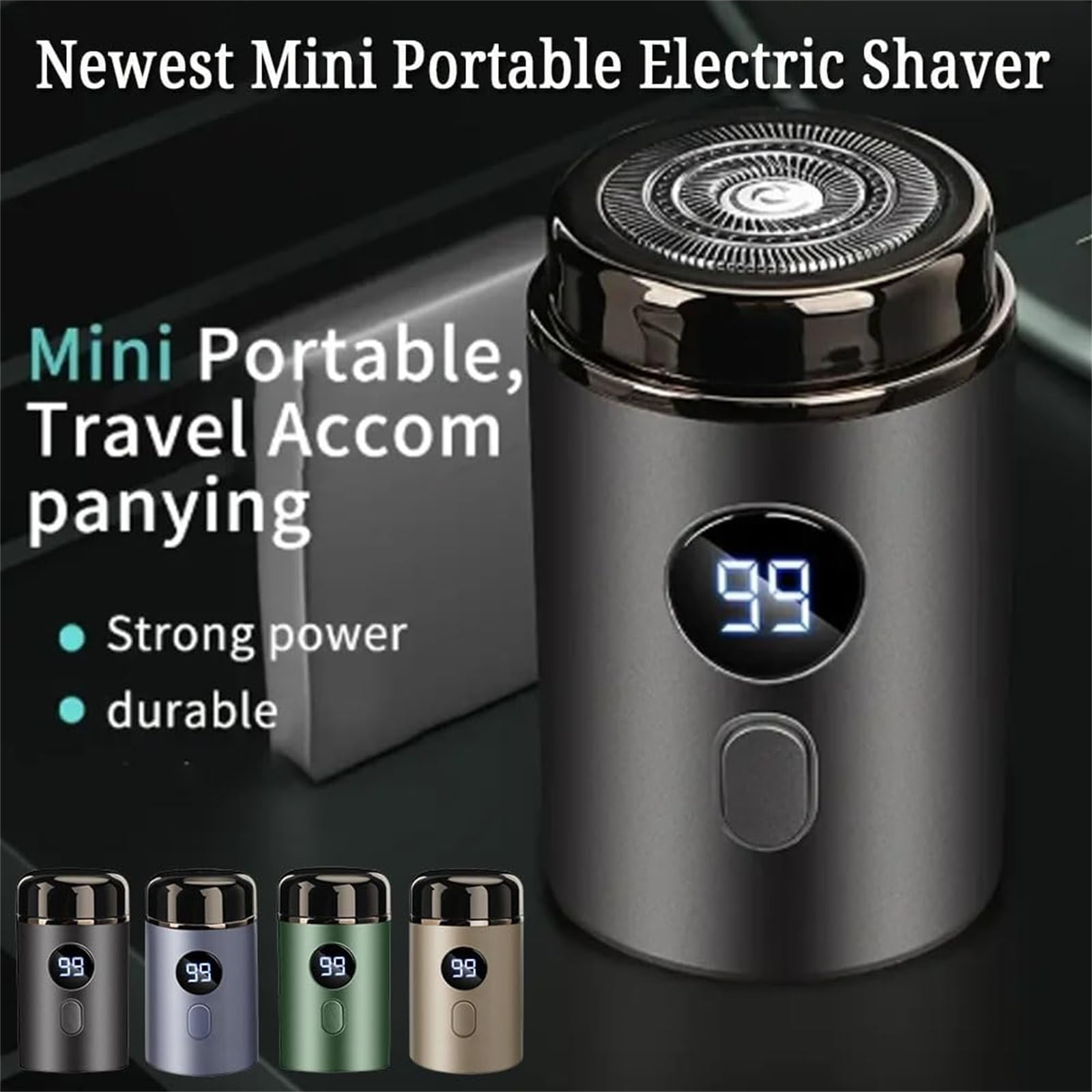 Vishopee Mini Portable Electric Shaver for Men - 3D Floating Head, Cordless Travel Shaver, USB Rechargeable, Smooth & Painless Shaving - Perfect for Home, Office & Travel (Gold)