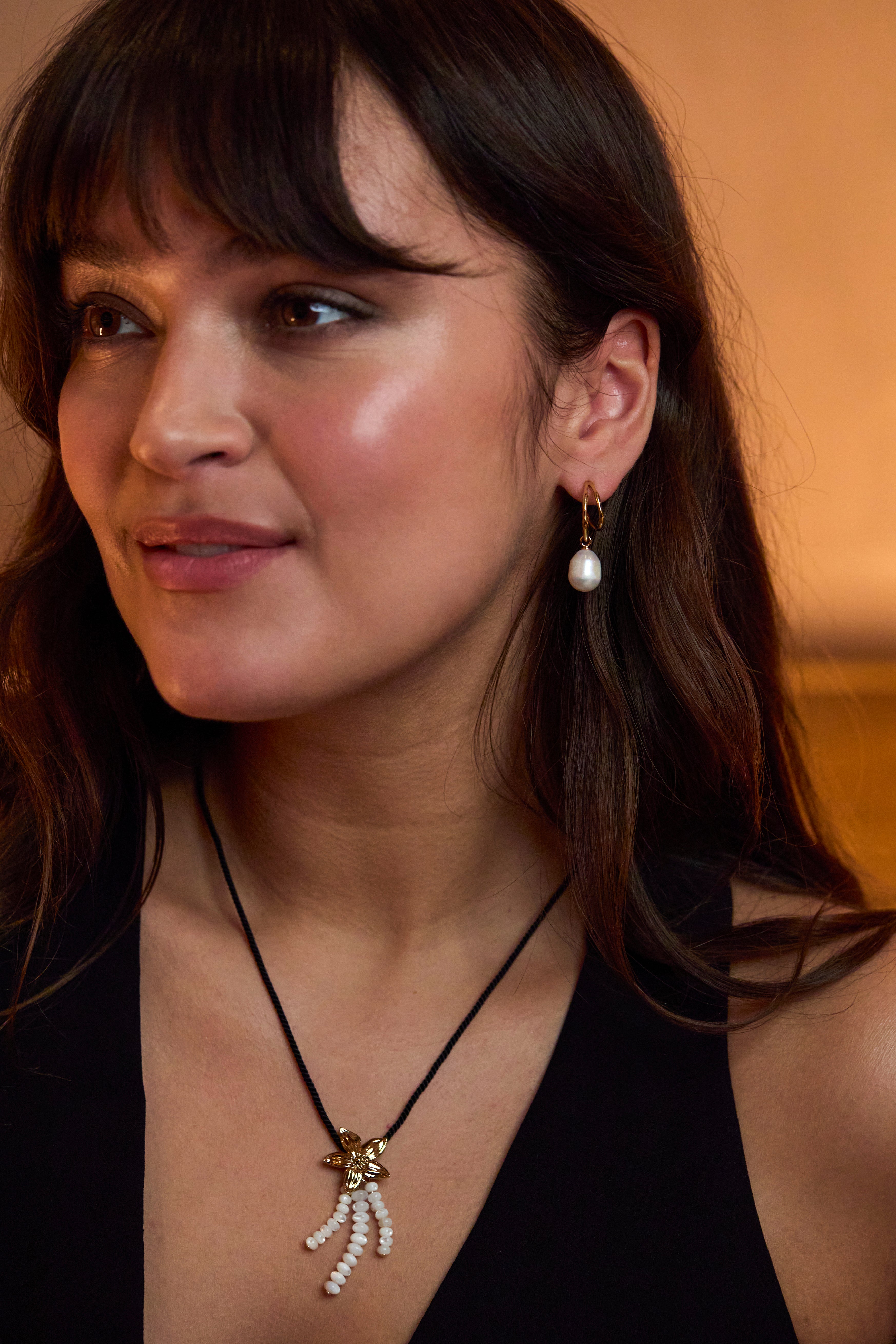 Molton Pearl Double Hoop Earrings for Women - Elegant 14K Gold Plated Dangle Earrings - Perfect for Weddings, Parties & Everyday Wear