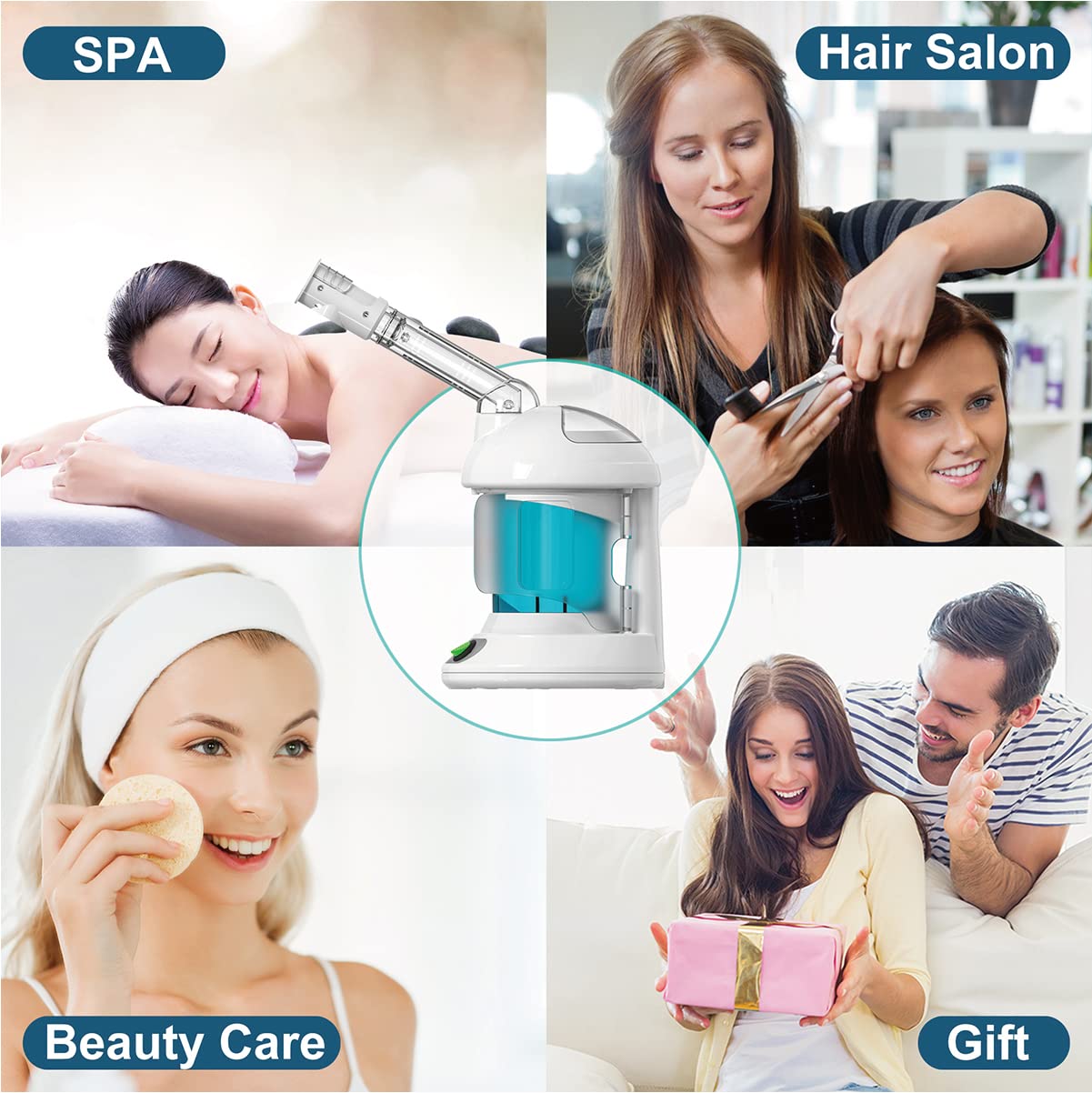 Professional Ozone Facial Steamer with 360° Rotatable Arm - 40 Minute Steam Time for Deep Cleansing - Portable Humidifier for Unclogging Pores & Blackheads - Perfect for Home Spa & Salon Facial Treatments (White) - Ideal for Skincare Routine, Relaxation & Professional Beauty Services