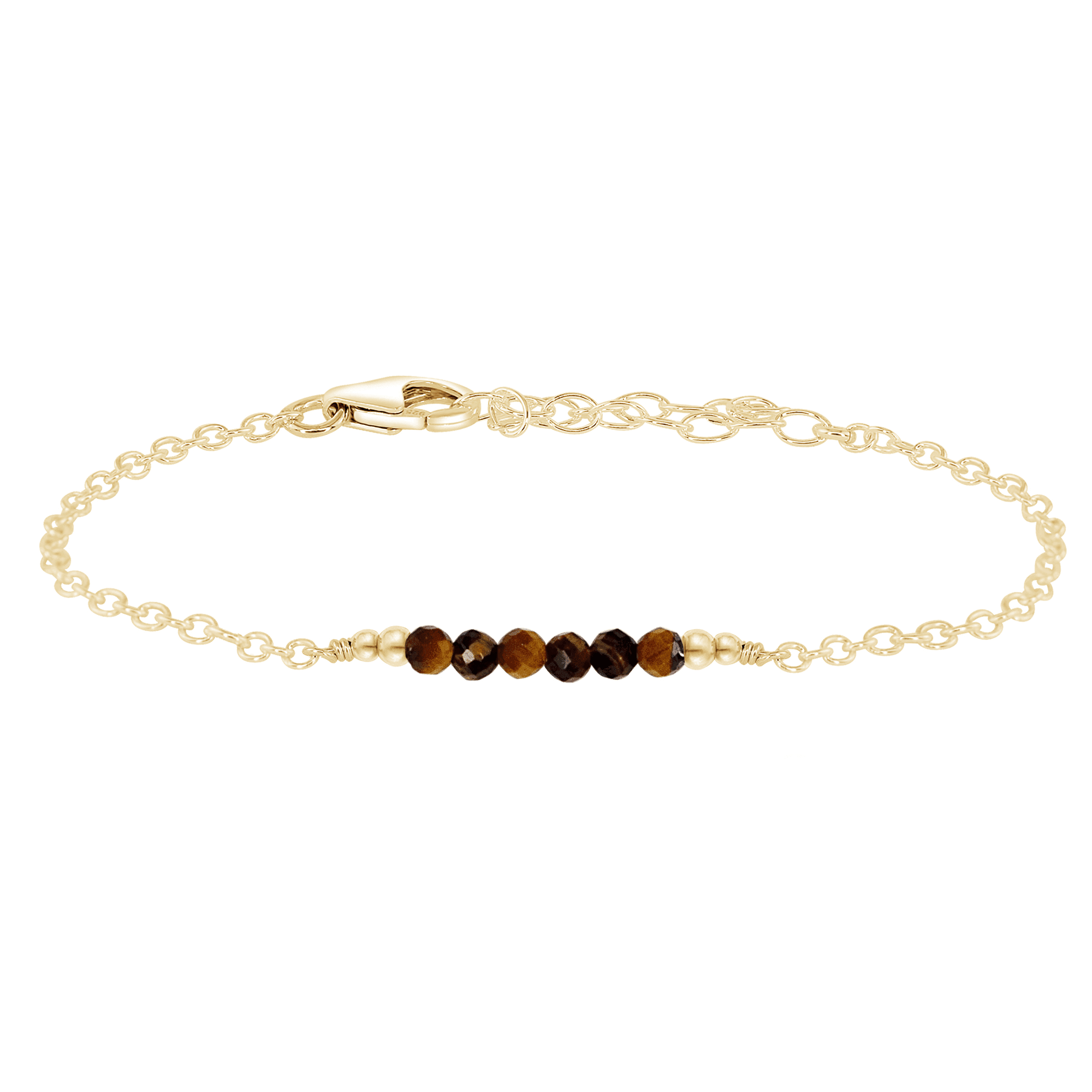 Sparkling Tiger's Eye Gemstone Faceted Bead Bar Bracelet for Women - Natural Healing Crystal Jewelry for Protection, Confidence & Good Luck - Perfect for Meditation, Yoga & Spiritual Gifts