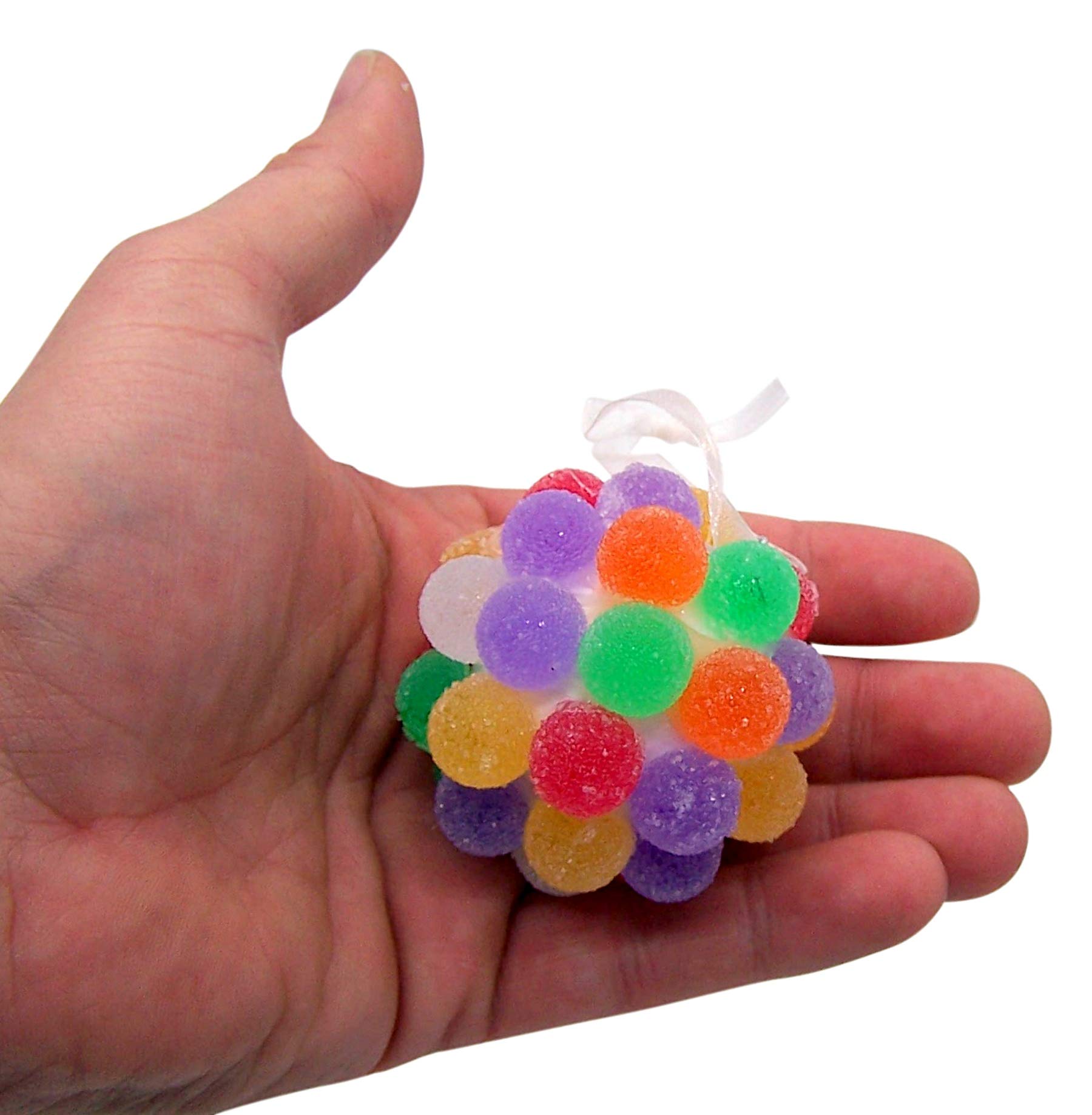 Christmas Gum Drop Candy Ball Ornaments - 2.3 Inch Holiday Decorations (Set of 3) - Perfect for Tree Decor, Gift Toppers & Festive Home Decor