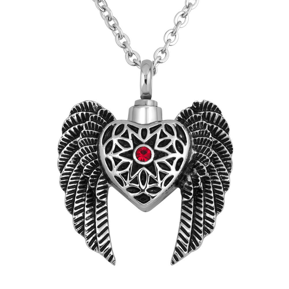 LuckyJewelry Ashes Necklace for Men - Memorial Urn Pendant Cremation Jewelry - Keepsake for Ashes of Loved Ones - Perfect for Remembrance, Grieving & Honoring Deceased Family Members