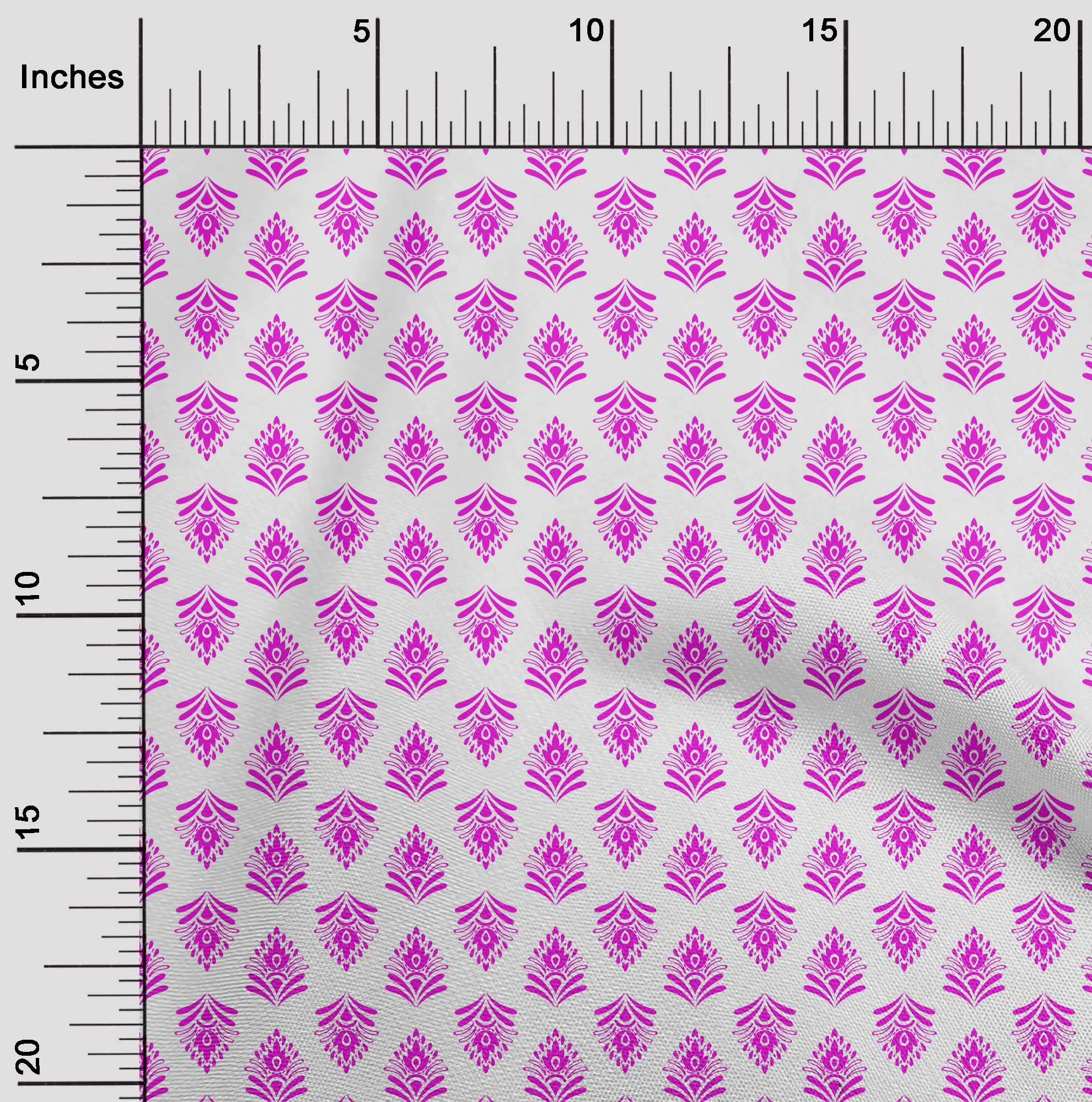 Premium 100% Cotton Cambric Fuschia Pink Fabric - 42 Inch Wide by The Yard | Asian Block Print Dress Material for DIY Clothing, Quilting & Home Decor Projects