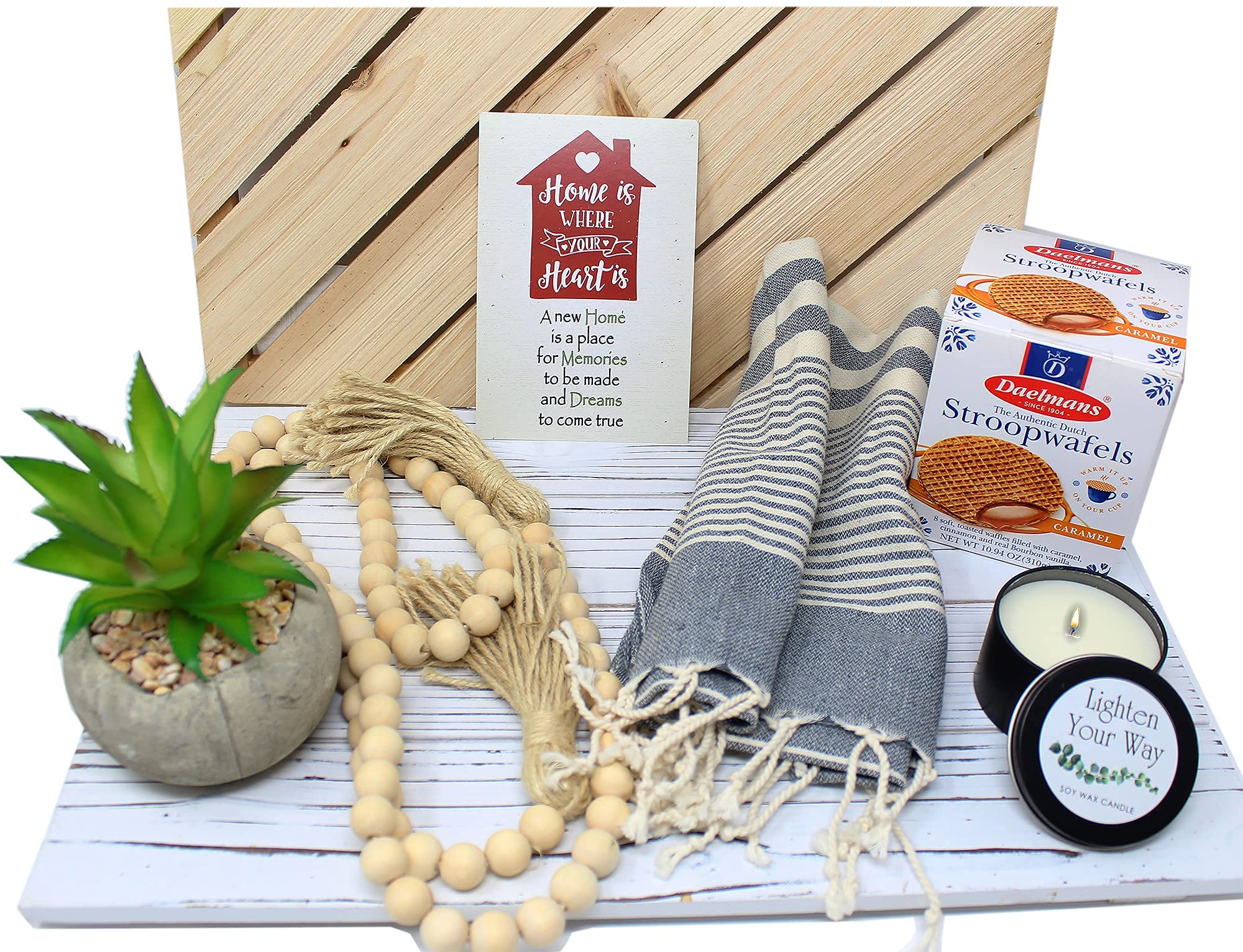 Best Housewarming Gift Basket for New Home - Thoughtful Hostess Gift Set with Home Décor & Gourmet Snacks | Perfect Welcome Gift for Couples, Women & Families | Ideal for New Home Celebrations, House Parties & Warm Welcomes