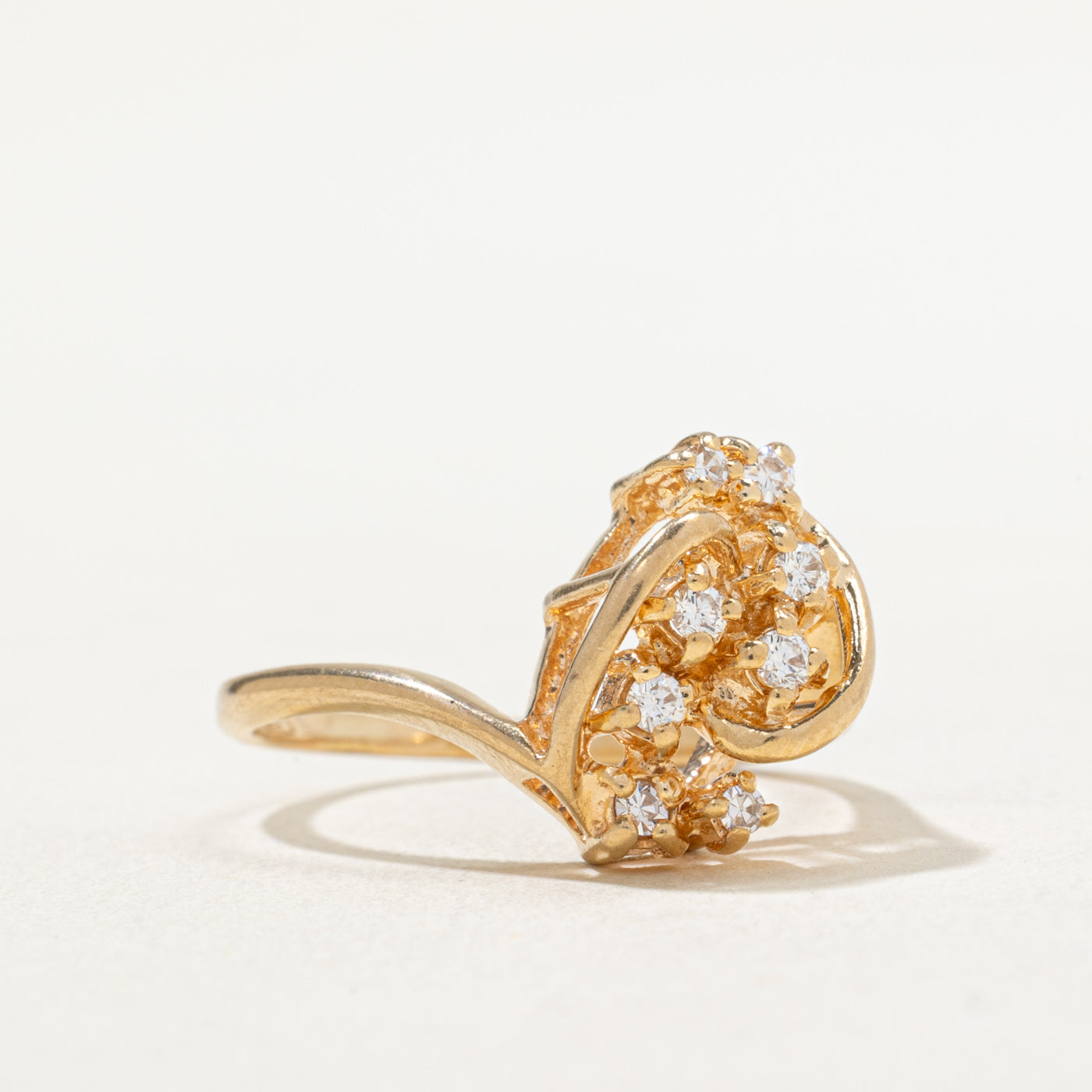 0.17ctw Diamond Waterfall Abstract Ring - Size 8.25 | Elegant Dainty Jewelry for Women | Perfect for Weddings, Anniversaries & Special Occasions