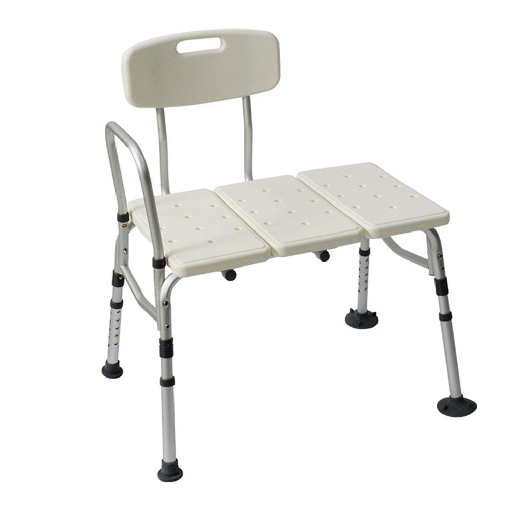 **Adjustable Shower Seat Chair with Backrest & Handle - 10 Height Settings for Elderly, Disabled & Pregnant Women - Heavy Duty Bath Stool for Bathroom, Terrace & Outdoor Use - White**