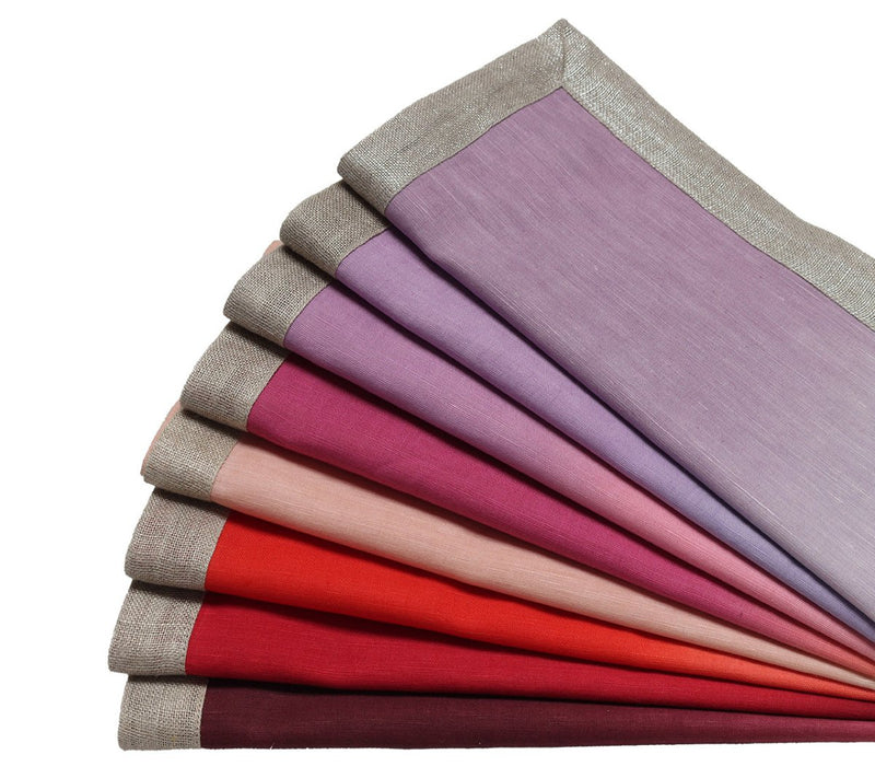 Dip Dye Warm Tones Napkins Set of 4 - Elegant Table Linens for Dinner Parties, Weddings & Home Decor