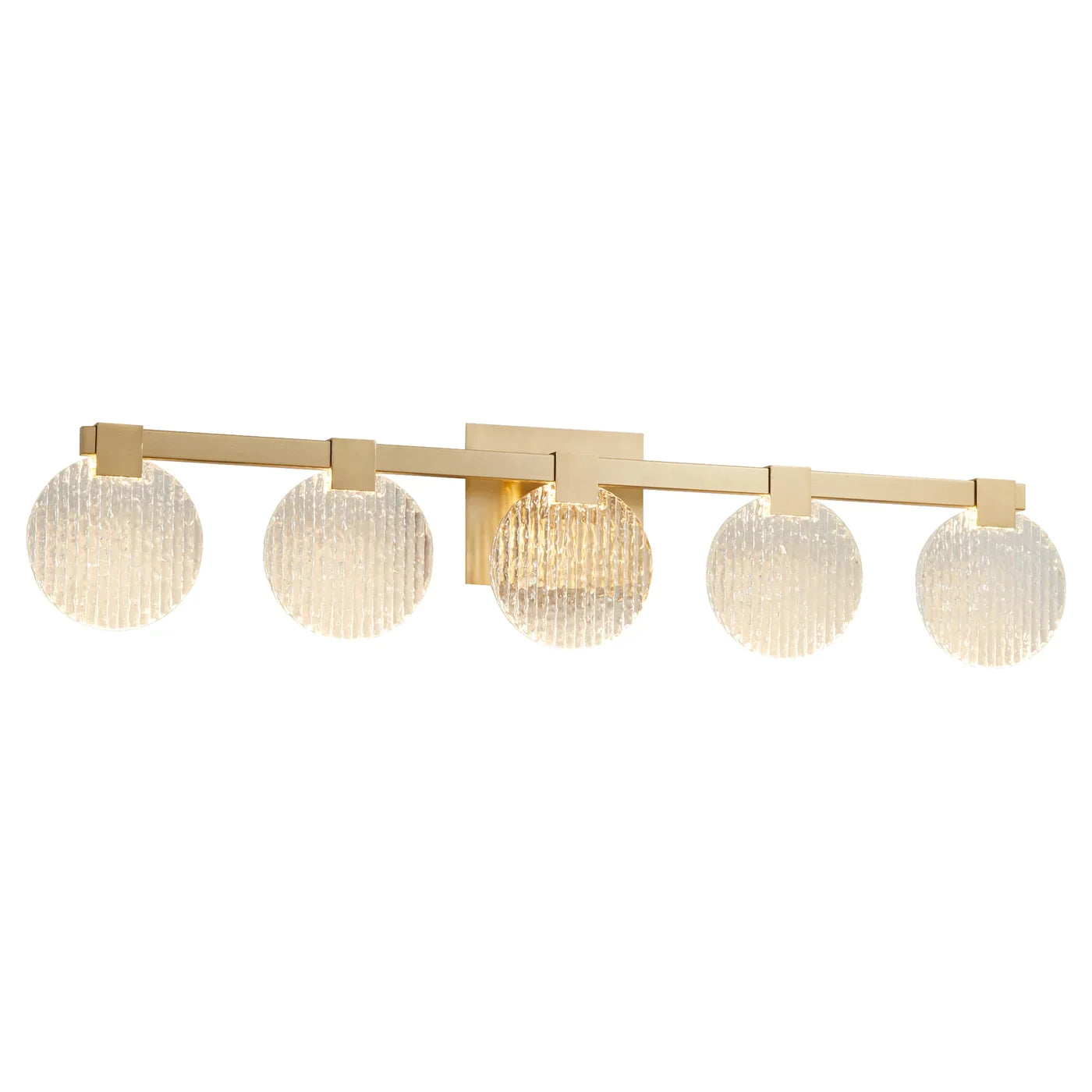 Oxygen AXIOM 3 5054 40 Five Light CCT Vanity Light Fixture in Aged Brass - Perfect for Bathroom, Dressing Room & Bedroom Lighting