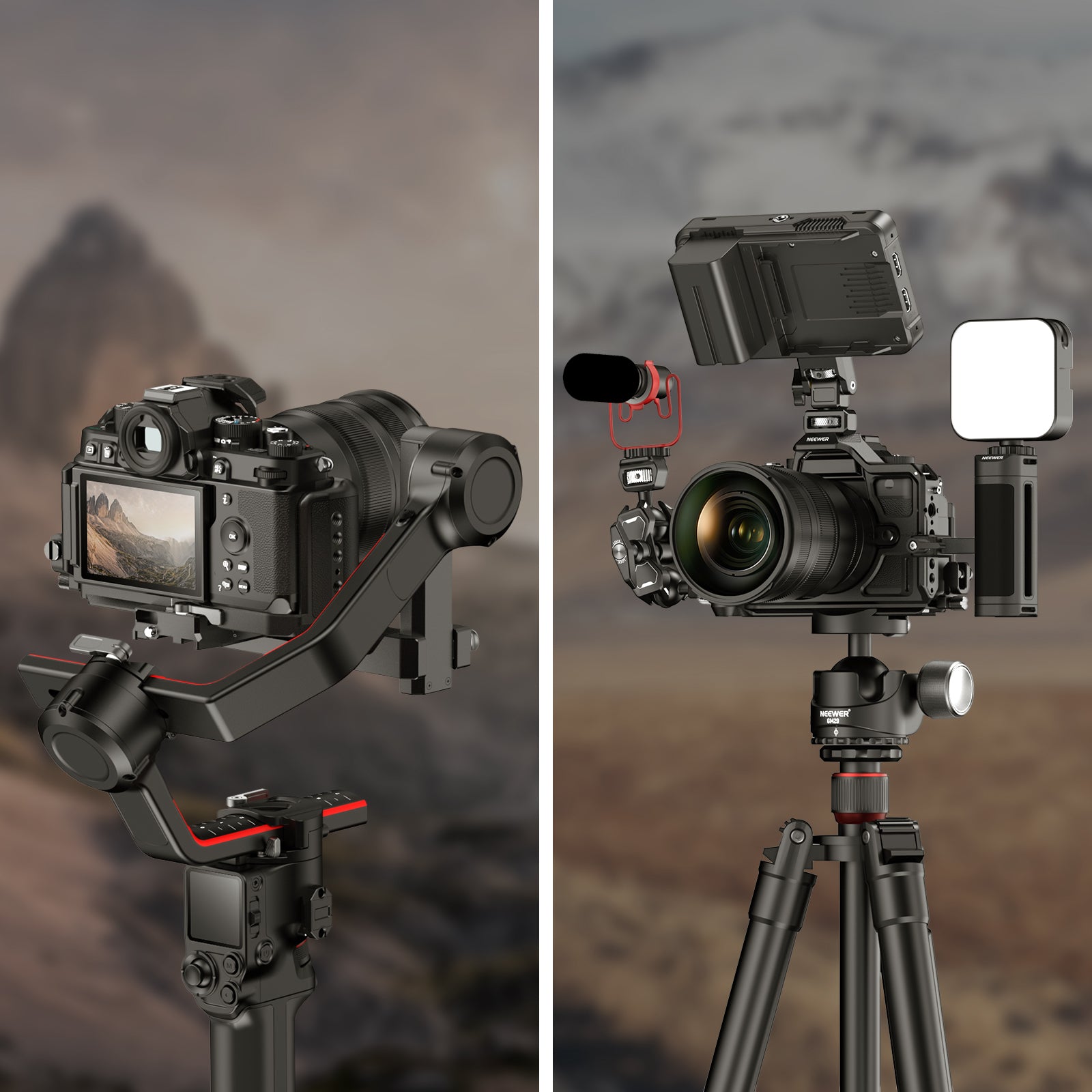 NEEWER CA064 Metal Half Camera Cage Video Rig for Nikon Zf - Durable Aluminum Alloy Stabilizer for Vlogging, Filmmaking & Photography - Perfect for YouTube, Travel & Professional Video Production