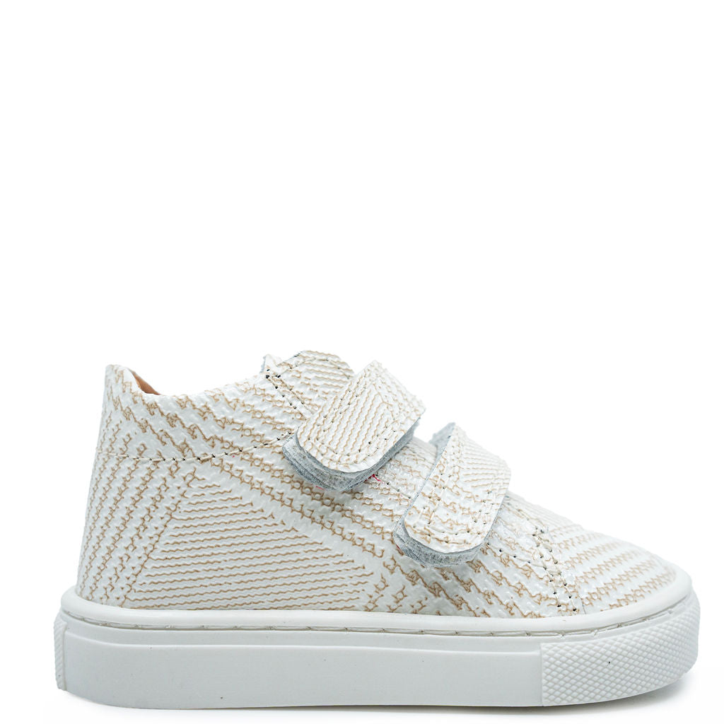 Atlanta Beige Velcro Baby Sneakers - Soft Moccasin Style Shoes for Toddlers & Infants - Perfect for Walking, Playtime & Everyday Comfort