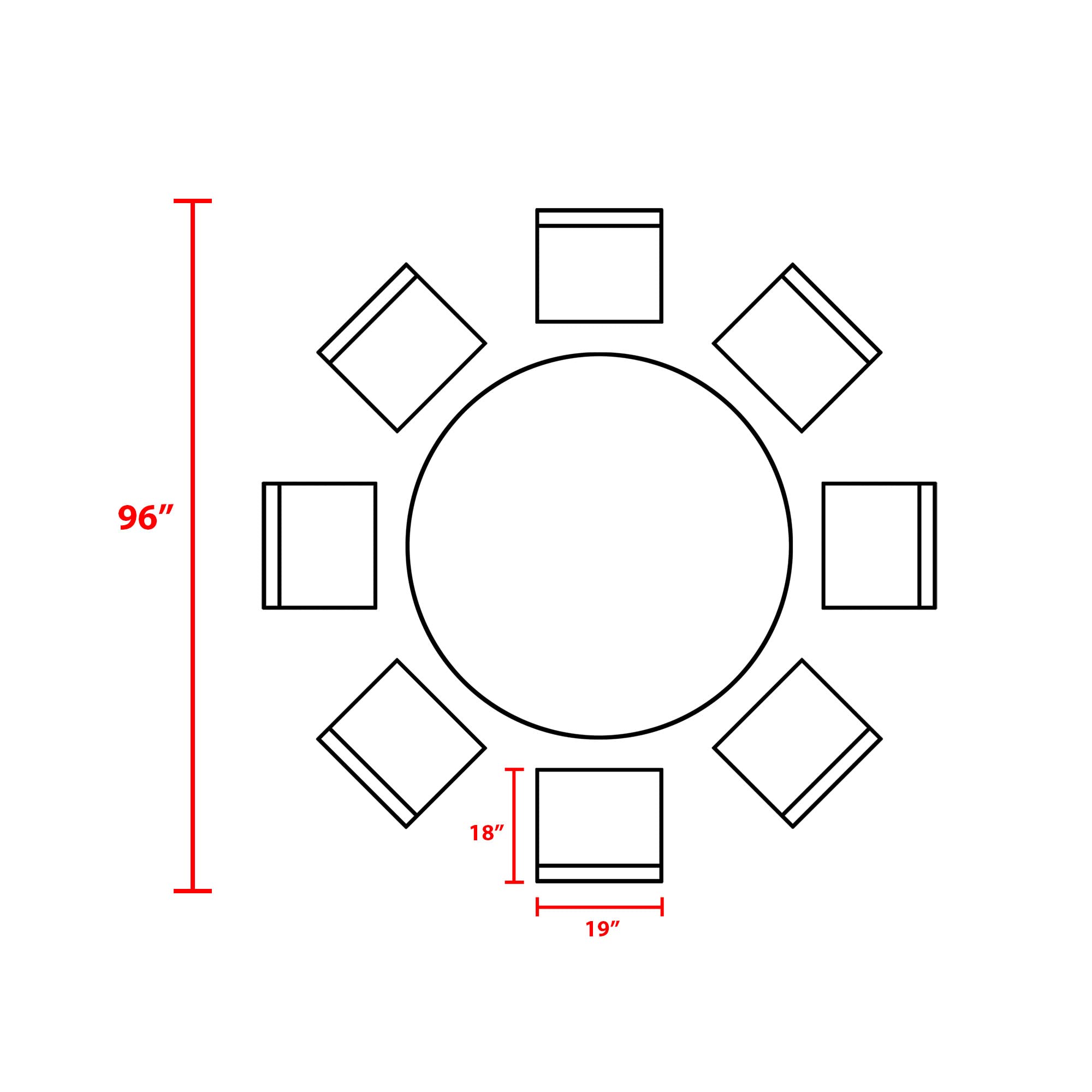 TK Classics Fairmont 9-Piece Round Outdoor Patio Wicker Dining Set with Cushions in White - Perfect for Backyard, Garden, Poolside & Outdoor Entertaining