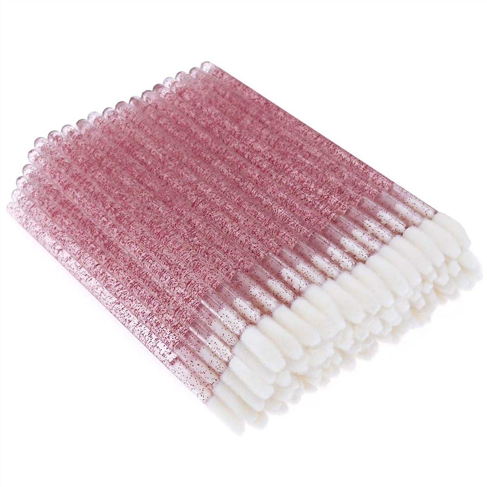 **SENTIM 100PCS Disposable Crystal Lip Brushes - Rose Pink Lipstick & Lip Gloss Applicator Wands for Precise Makeup Application - Perfect for Professional Salons, Home Beauty Kits & Travel**