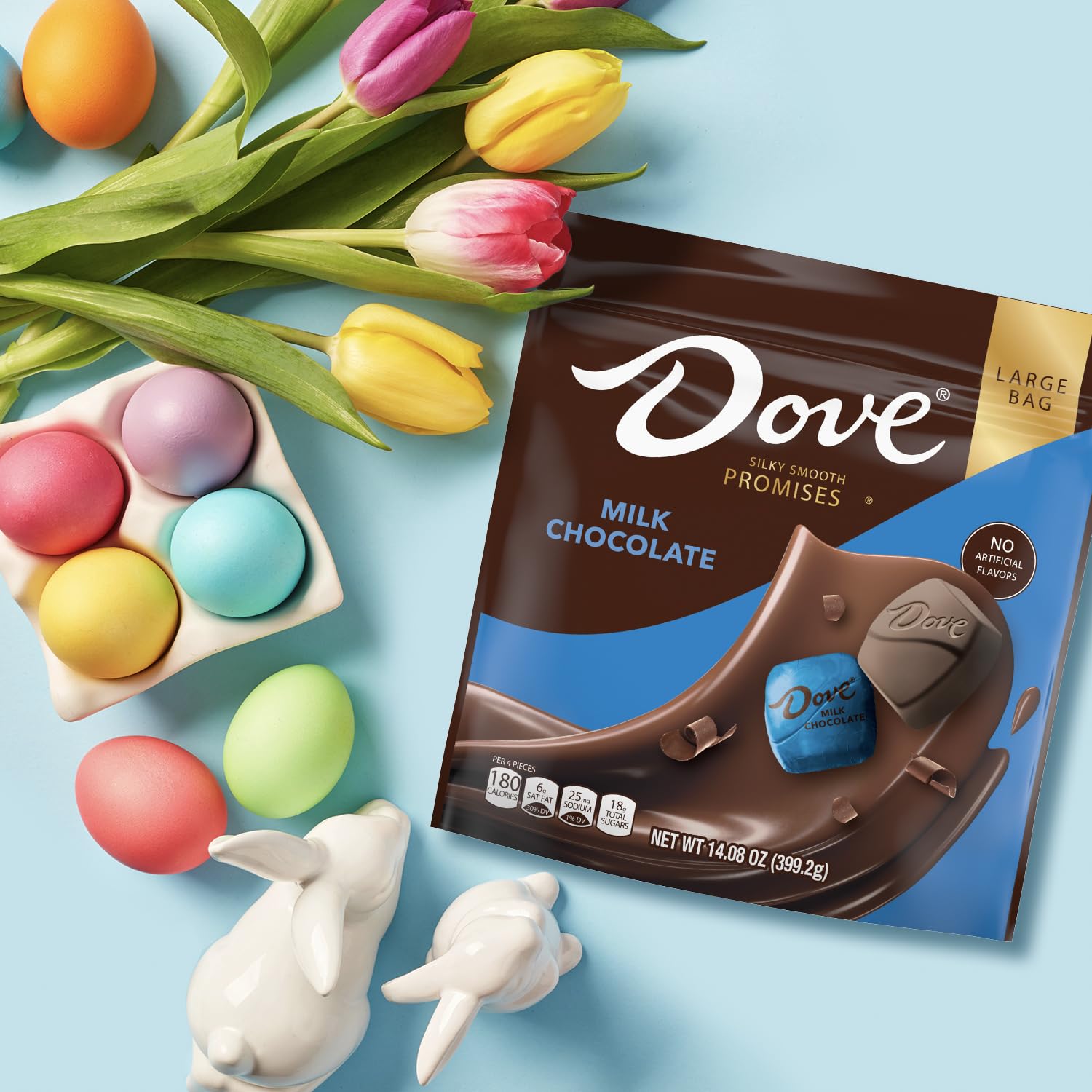 DOVE PROMISES Milk Chocolate Large Bag - Individually Foil Wrapped Easter Candy (14.08 Oz) - Perfect for Easter Baskets, Egg Stuffers, Party Favors & Holiday Gifts