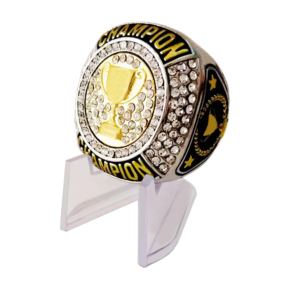 Champion Trophy Cup Rings - Custom Engraved Awards for Sports Tournaments & Competitions | Perfect Gift for Winners, Champions & Achievers | Ideal for Baseball, Basketball, Football & Golf Events