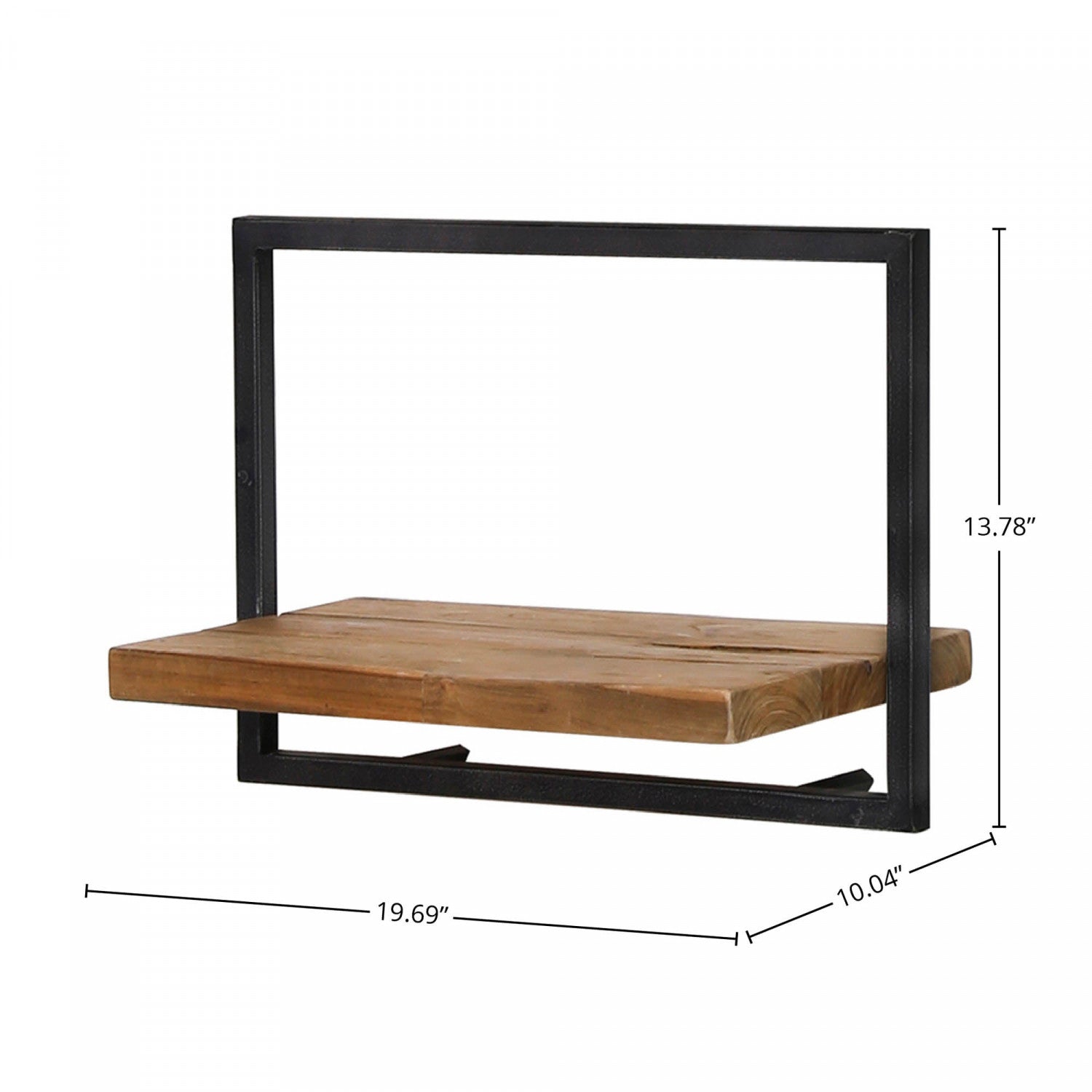 Bayan Teak Wood Metal Frame Wall Box III - Rustic Home Decor for Living Room, Bedroom & Office Storage