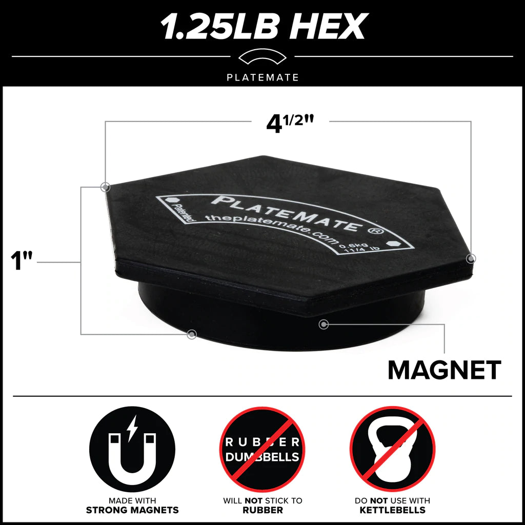 1.25 lb Hex PlateMate Weight Plates (Pair) - Perfect for Home Gym, Strength Training & CrossFit Workouts