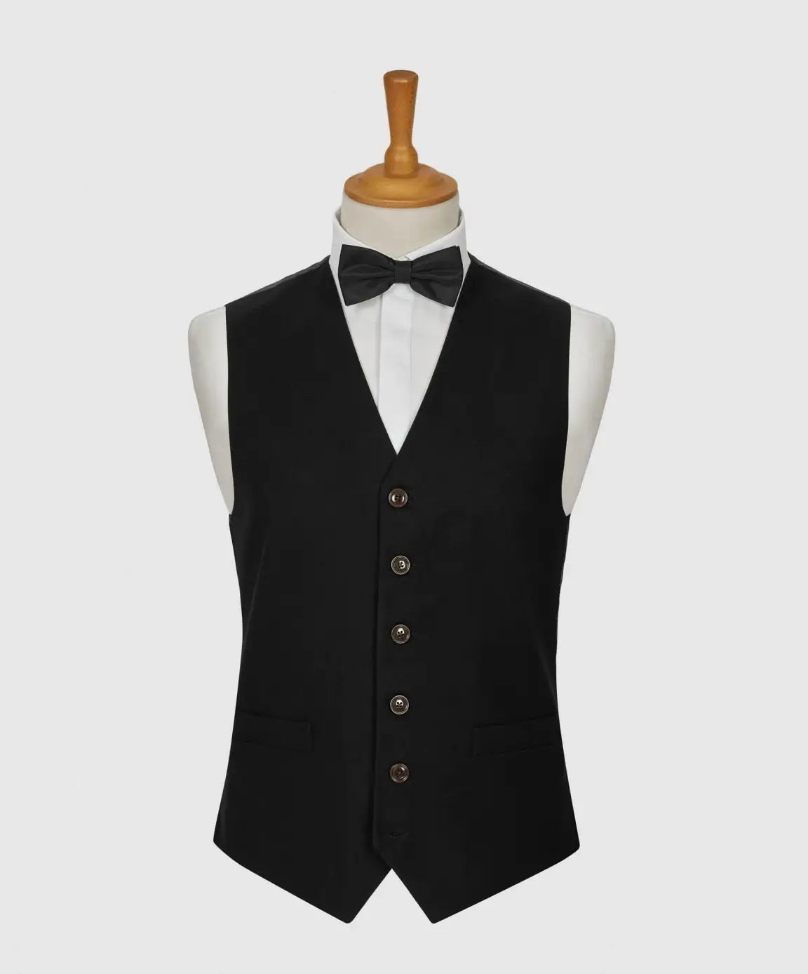 LA Smith Black Plain Country Waistcoat for Men - Classic Western Vest for Cowboy, Rodeo & Country Style Outfits
