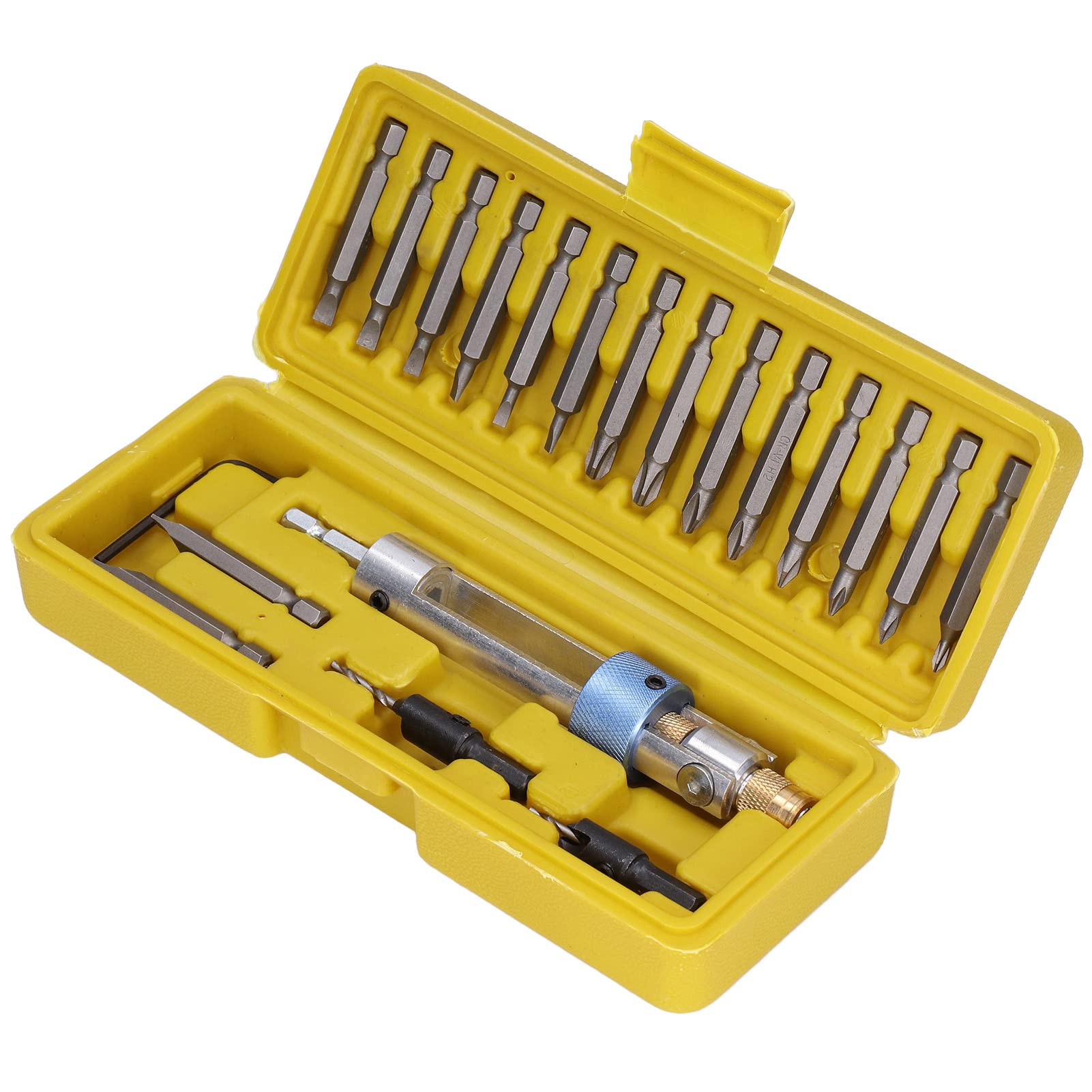 High-Speed Steel (HSS) Screwdriver Bits Set - 20Pcs Flip Screw Extractor Drill Kit with Rotating Head for Electric Power Drills | Ideal for Iron Plate Repair, DIY Projects & Professional Use