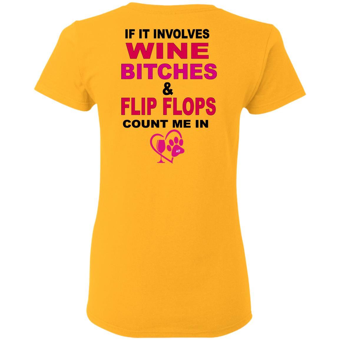 Funny Count Me In Ladies T-Shirt for Wine & Dog Lovers | Hilarious Gift for Women | Perfect for Wine Parties & Pet Lovers