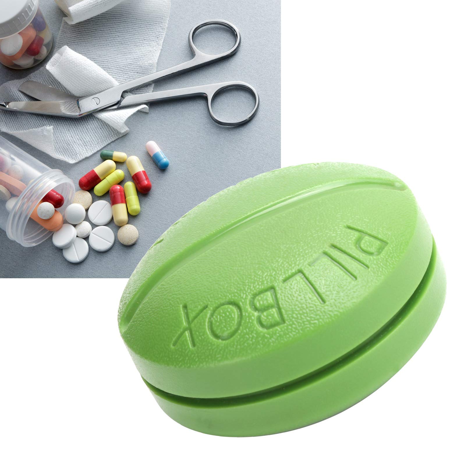 Liyeehao Weekly Pill Organizer - 7-Day Pill Case with AM/PM Compartments, Portable Green Medicine Box for Home, Office & Travel - Perfect for Vitamins, Supplements & Daily Medications
