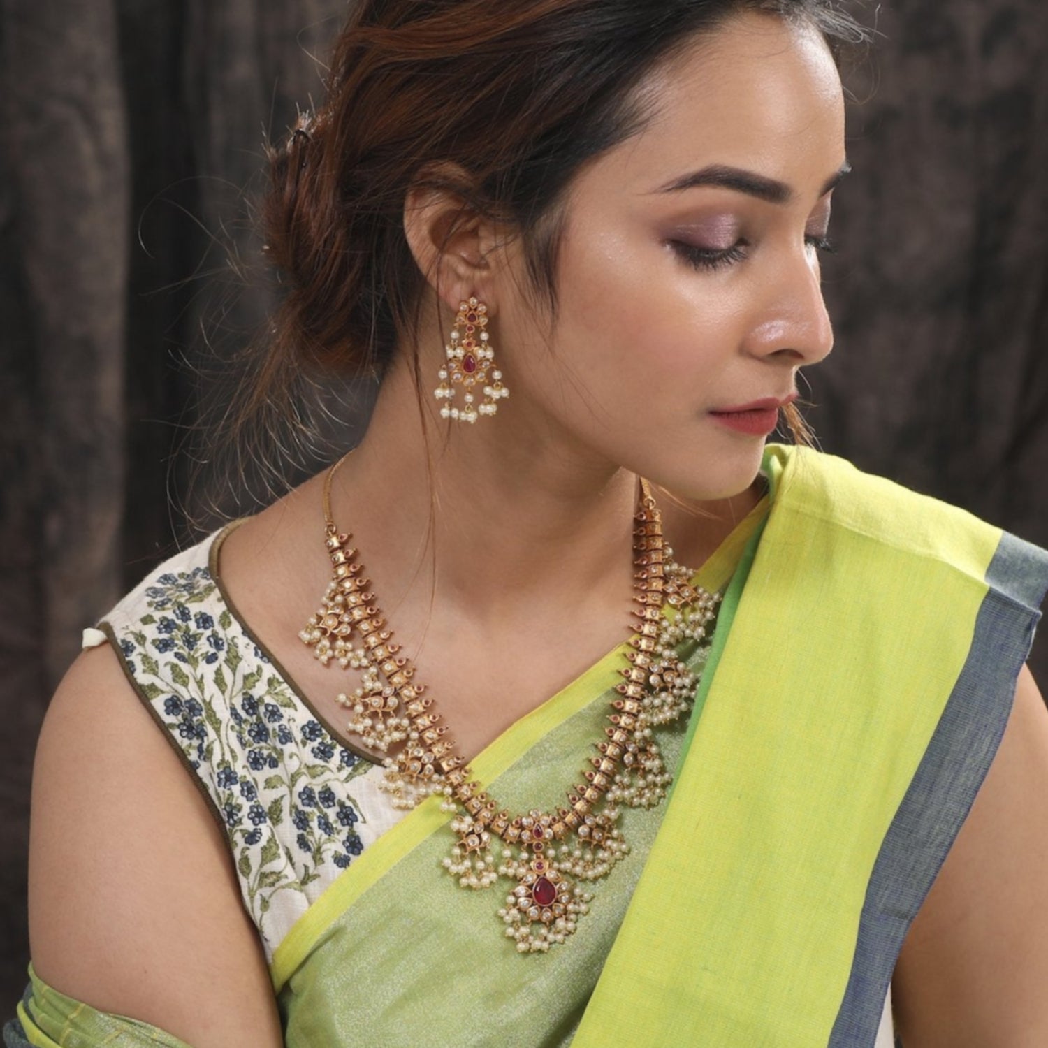 Premal Antique Necklace Set - Vintage Jewelry for Women, Elegant Handmade Necklace with Matching Earrings, Perfect for Weddings, Parties & Special Occasions