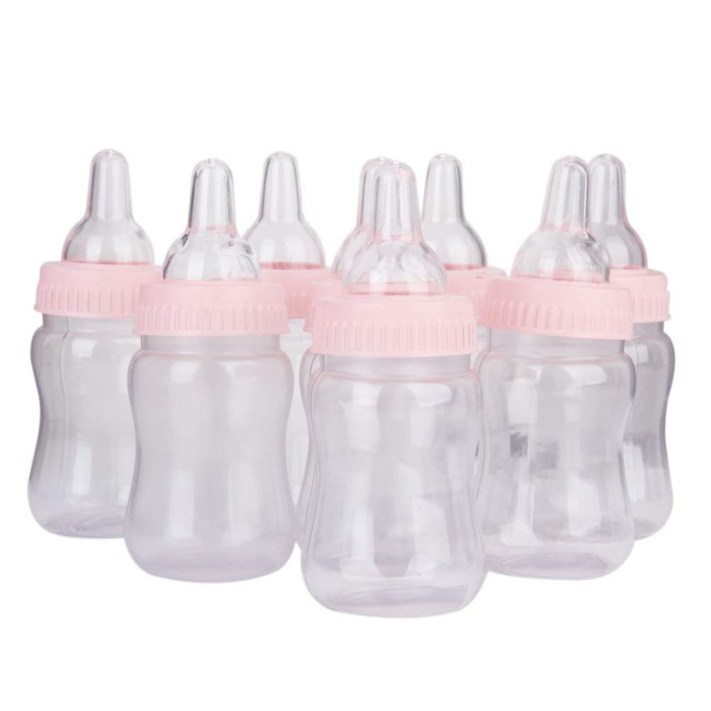 Toddmomy 12pcs Mini Cute Baby Feeding Bottle Candy Box - Pink Shower Gift Set for Birthday, Christening & Baby Showers | Perfect for Party Favors & Sweet Treats
