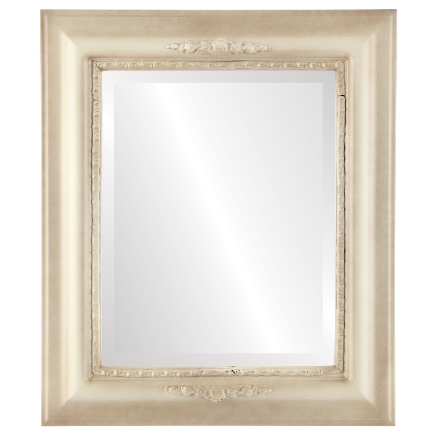 Boston Style Rectangle Beveled Wall Mirror - 17x21 Inches Taupe Framed Mirror for Living Room, Bedroom & Entryway Decor | OVALCREST Home Decoration