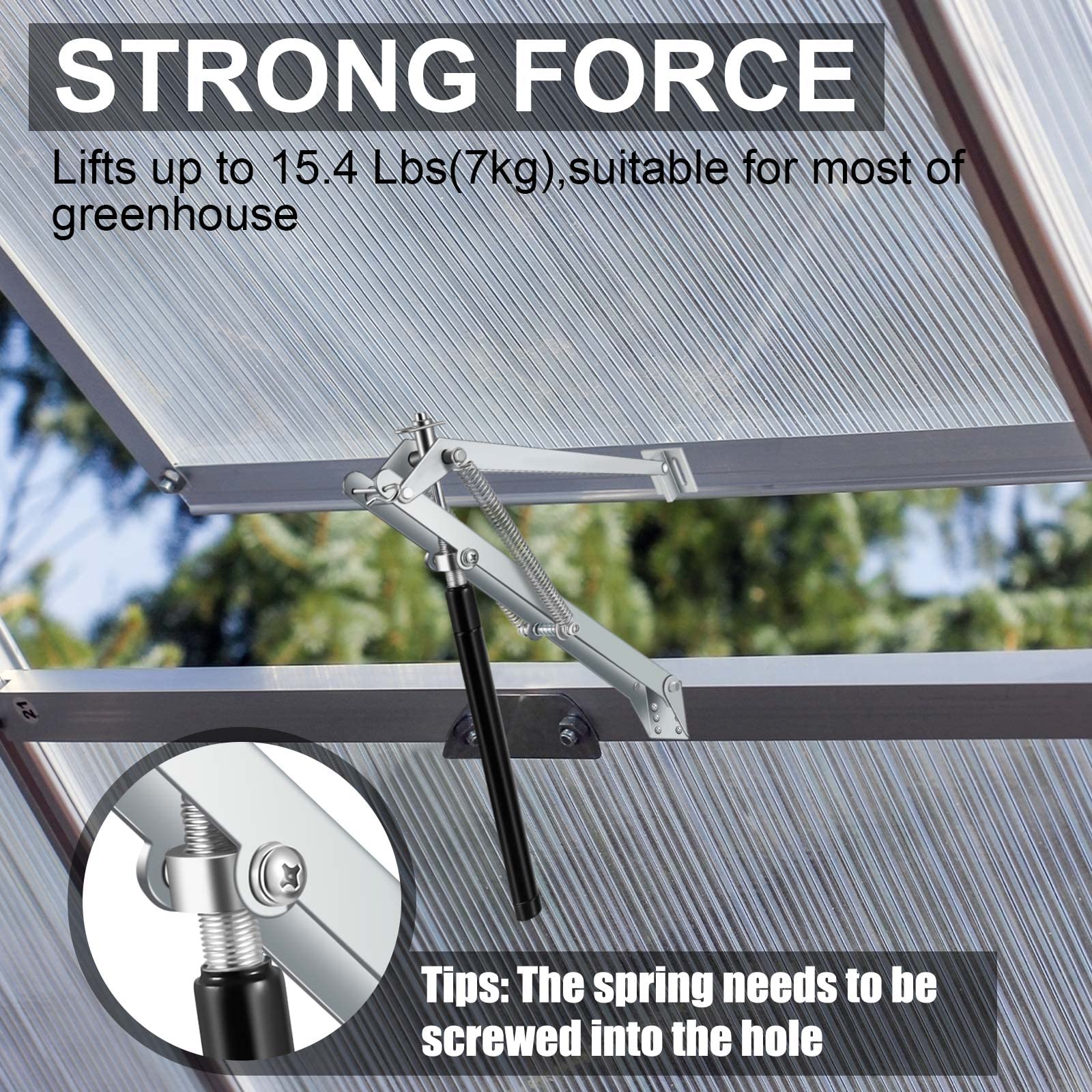 Amylove 2 Pack Automatic Greenhouse Roof Vent Openers - Dual Spring Solar Powered Ventilation Kit for Greenhouses, Sensitive Temperature Control, Replacement Gardening Accessories - Perfect for Home Gardens, DIY Greenhouses & Plant Nurseries