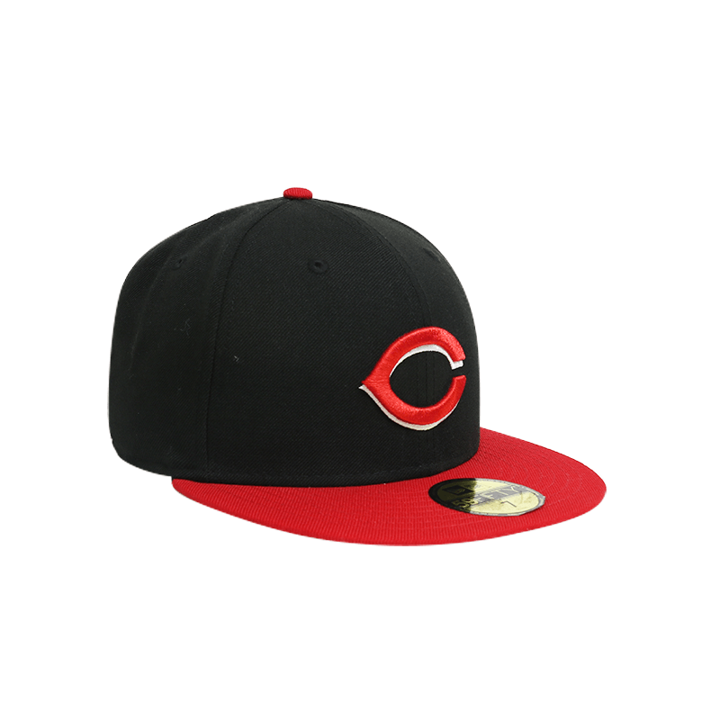 Cincinnati Reds Black Men's Fitted Baseball Cap - Adjustable Snapback Hat for MLB Fans, Sports Enthusiasts & Casual Wear