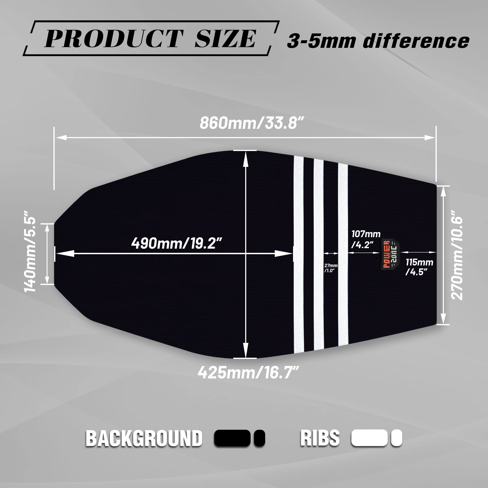 Non-Slip Dirt Bike Seat Cover - Universal Motorcycle Seat Cover for Motocross & Enduro - Black & White Grip Design - Perfect for Off-Road Racing & Trail Riding