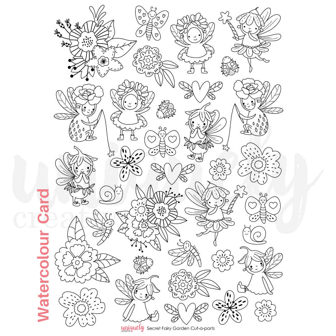 Secret Fairy Garden Watercolor Cut-Out Sheets for DIY Scrapbooking, Card Making & Home Decor | Premium Handmade Craft Supplies