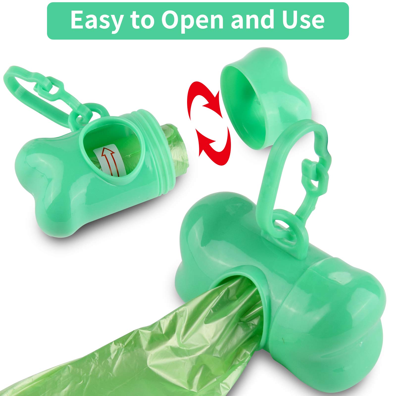 5 Pack Bone Shaped Poop Bag Dispenser - Dog Waste Bags with Dispenser for Easy Cleanup (Random Colors) - Perfect for Dog Walks, Park Visits and Backyard Cleanup
