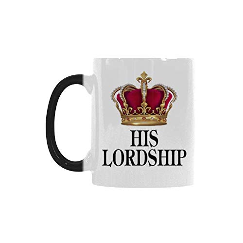WECE Funny Heat Sensitive Coffee Mug - 11oz Color Changing Ceramic Cup with 'His Lordship' Design | Perfect Gift for Office, Home Use & Coffee Lovers