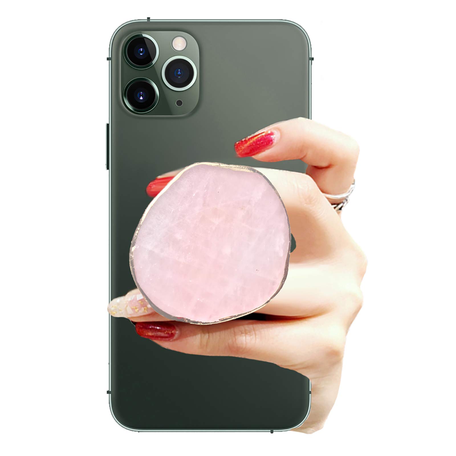 KAKAWIN Crystal Phone Grip & Stand - Universal Phone Holder for iPhone, Samsung, Smartphones & Tablets - Non-Slip Grip & Adjustable Stand (Pink) - Perfect for Watching Videos, Gaming & Hands-Free Calling