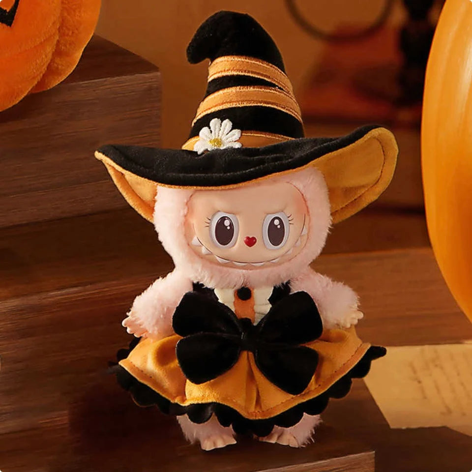 Pop Mart Labubu Magic of Pumpkin Mokoko Vinyl Plush Pendant Keychain - Exclusive Collectible Toy for Halloween, Cosplay & Anime Fans - Perfect for Backpacks, Keyrings & Gift Giving