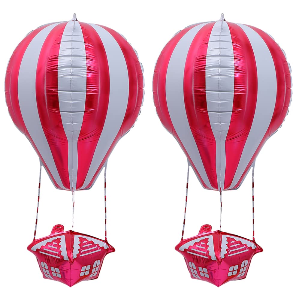 NUOBESTY 2pcs Hot Air Balloon Shaped Floating Balloons - 4D Aluminum Foil Balloons for Wedding, Birthday Party Decorations - Perfect for Baby Showers, Bridal Showers & Anniversary Celebrations